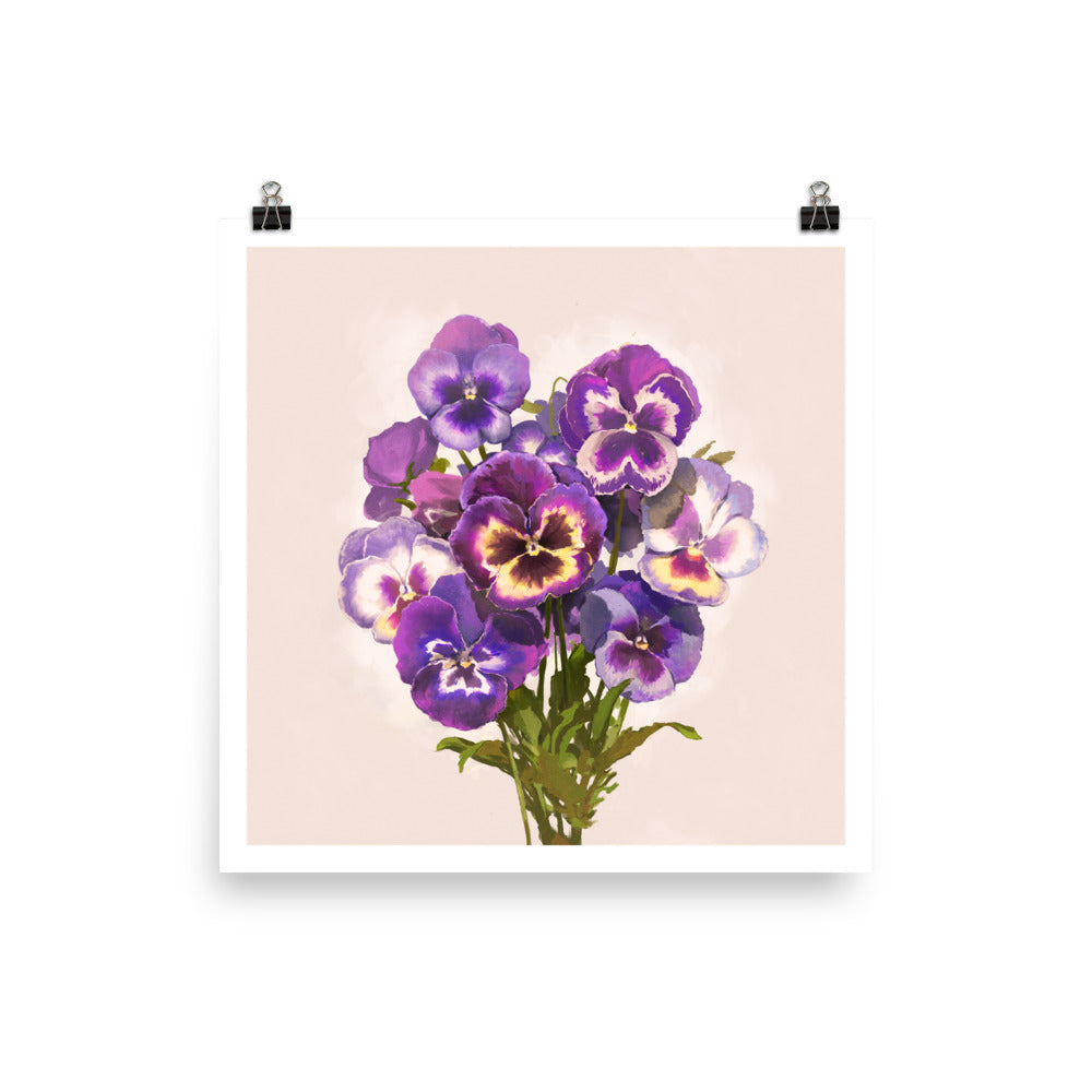 Purple Pansies Print