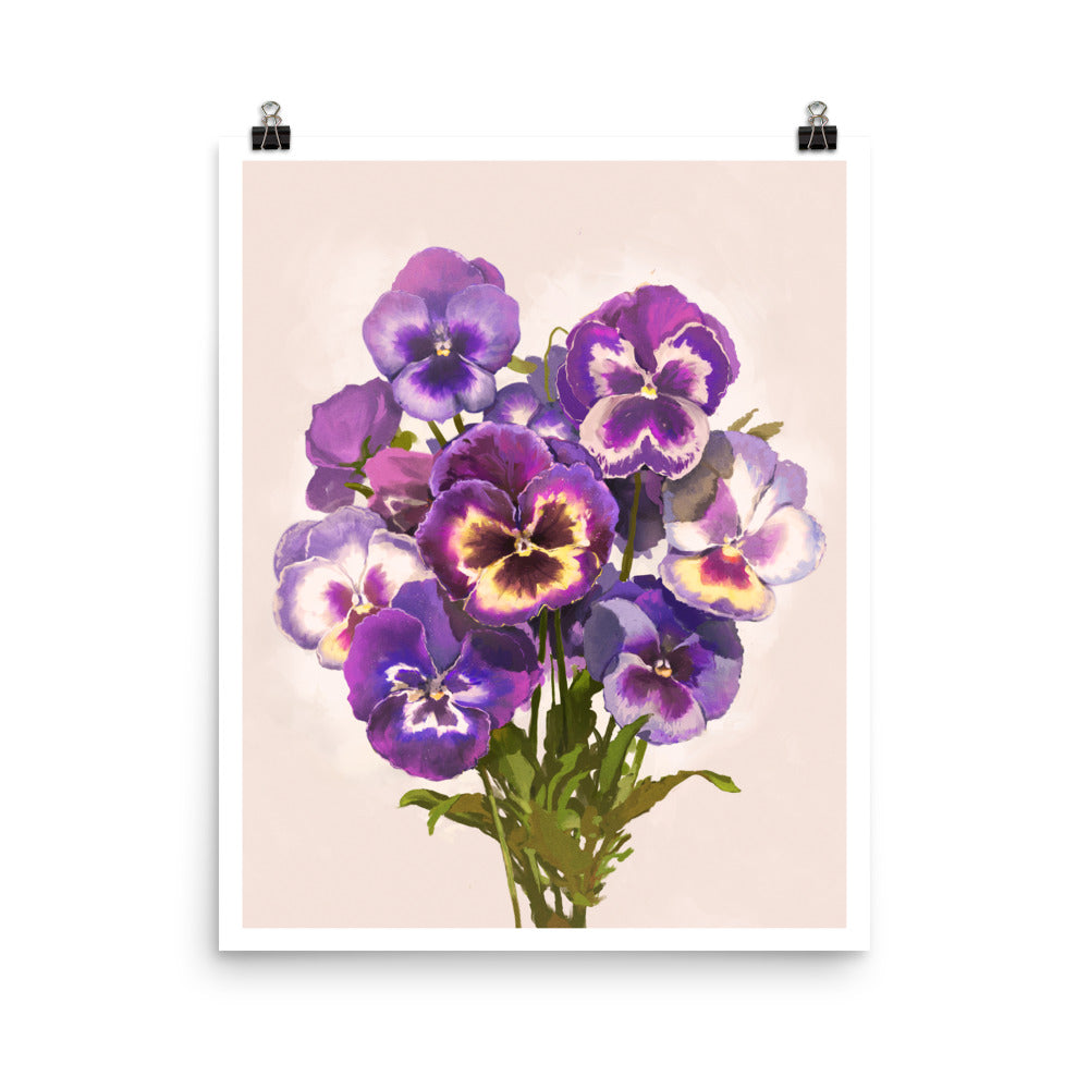 Purple Pansies Print