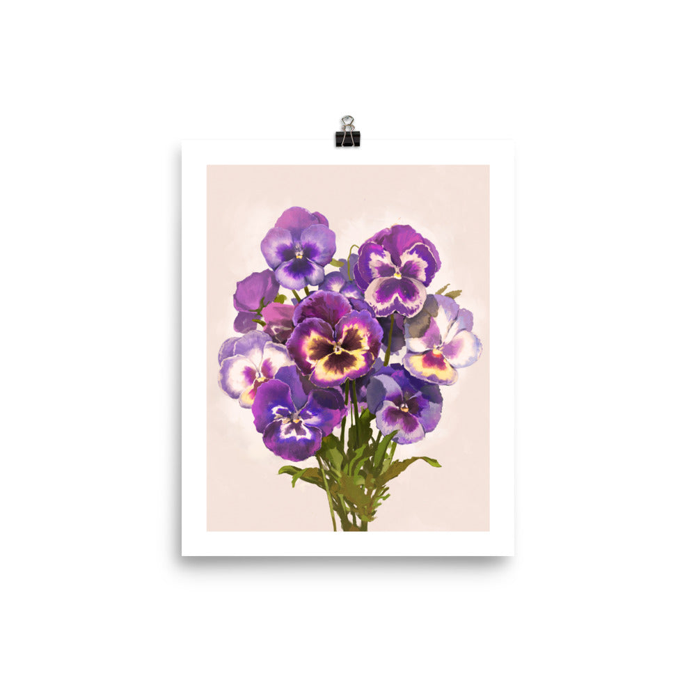 Purple Pansies Print