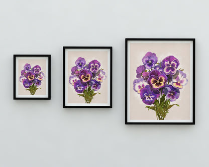 Purple Pansies Print
