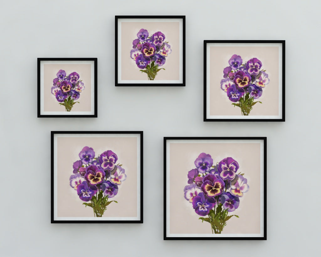 Purple Pansies Print
