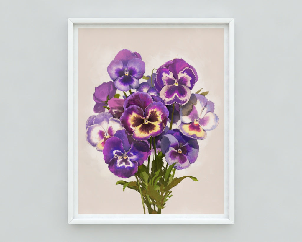 Purple Pansies Print