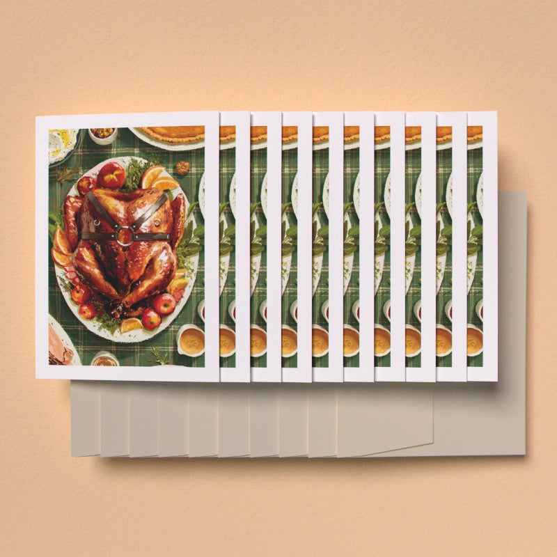 Turkey Dinner Greeting Cards (Pack of 10)