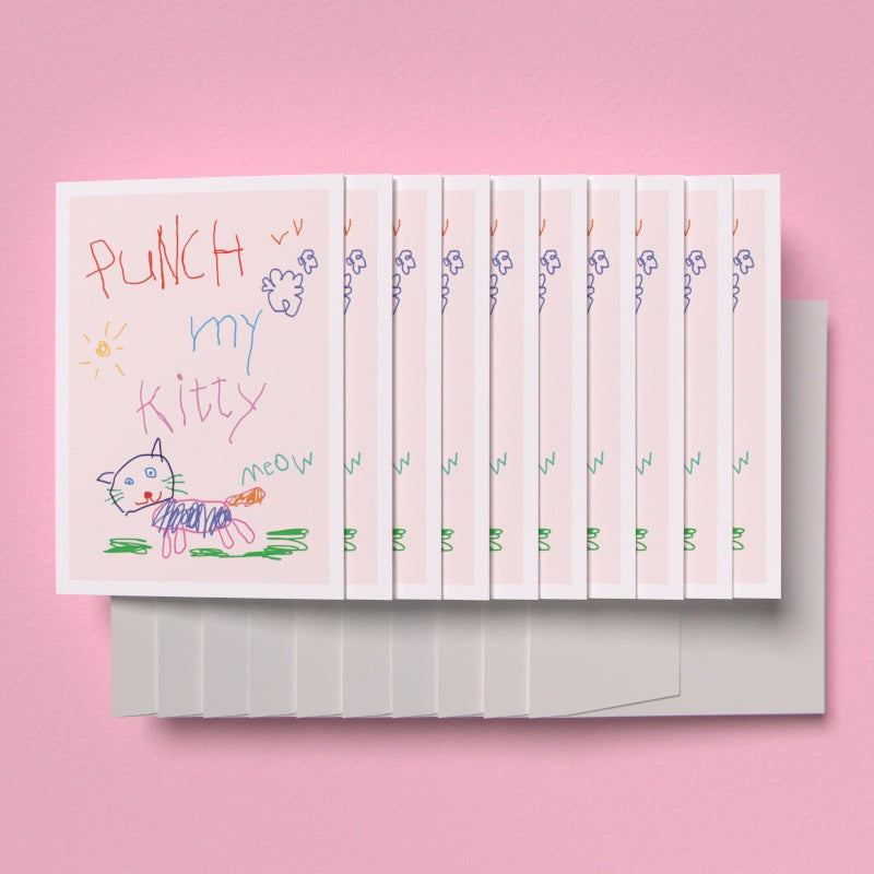 Punch My Kitty Greeting Cards (Pack of 10)