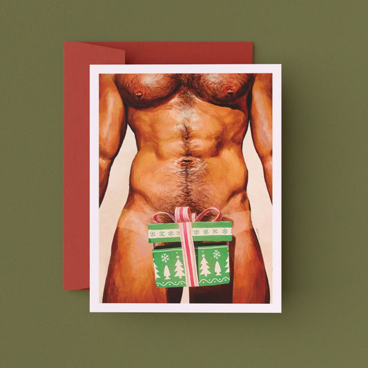 Dick In A Box Greeting Card (Single Card)