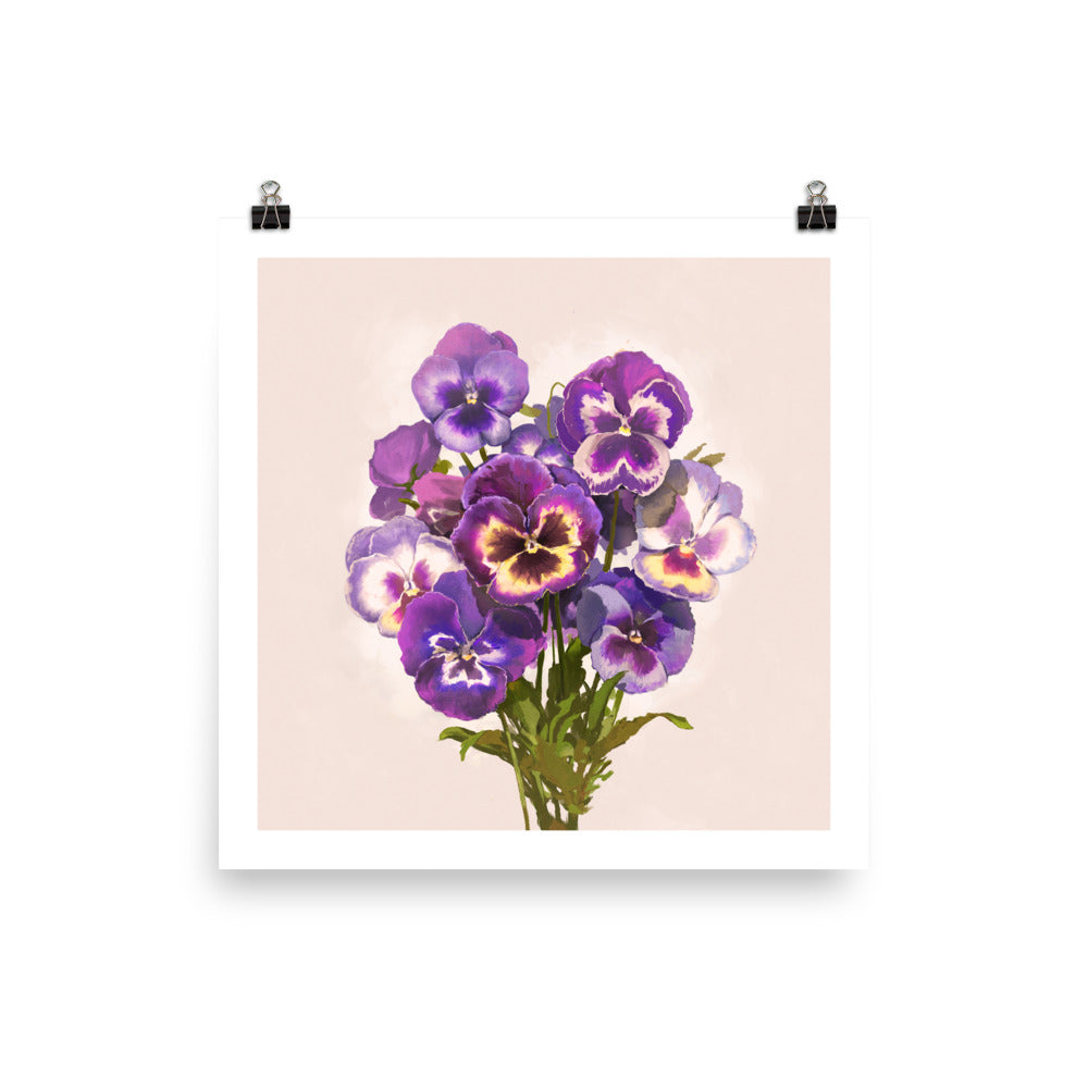 Purple Pansies Print