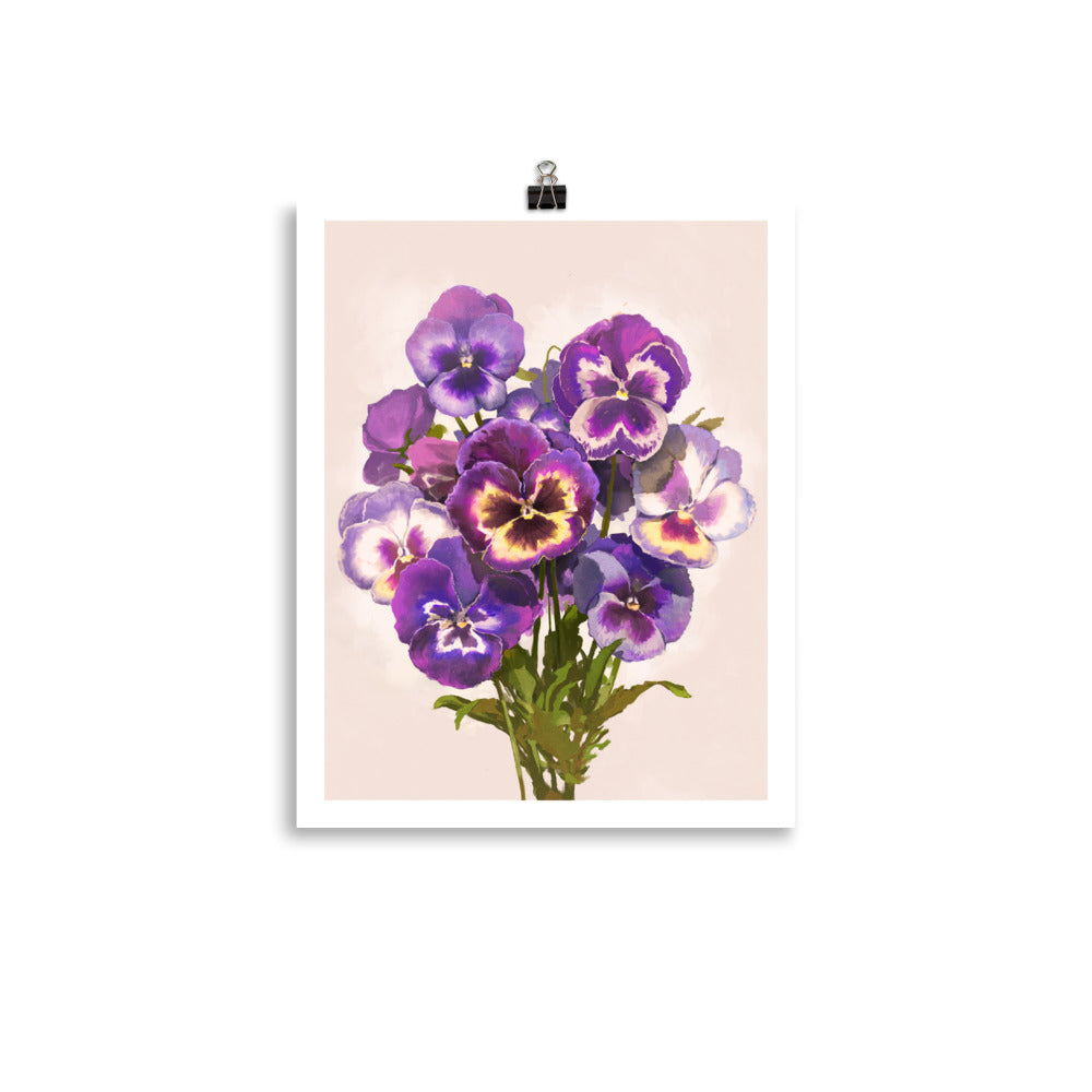 Purple Pansies Print