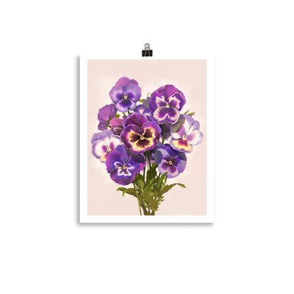 Purple Pansies Print