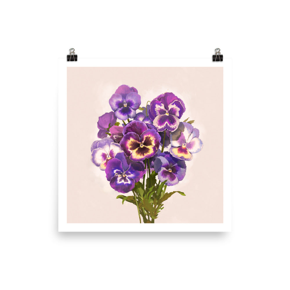 Purple Pansies Print