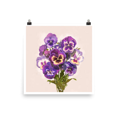 Purple Pansies Print