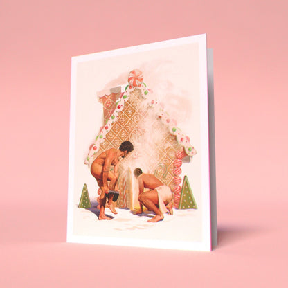 Gingerbread Bathhouse Greeting Card (Single)