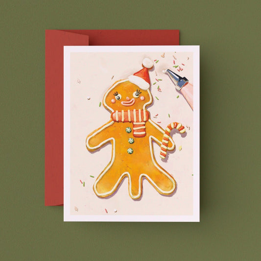 Gingerbread Man Greeting Card (Single Card)