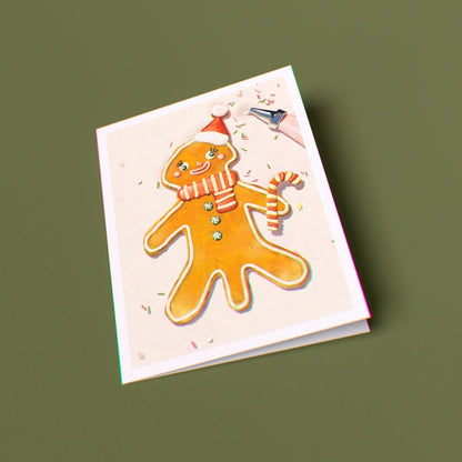 Gingerbread Man Greeting Card (Single Card)