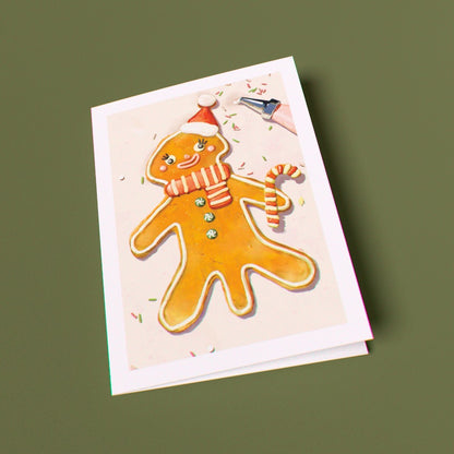 Gingerbread Man Greeting Card (Single Card)