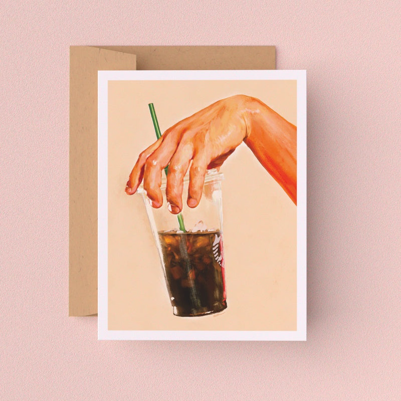 Iced Coffee Greeting Card (Single Card)