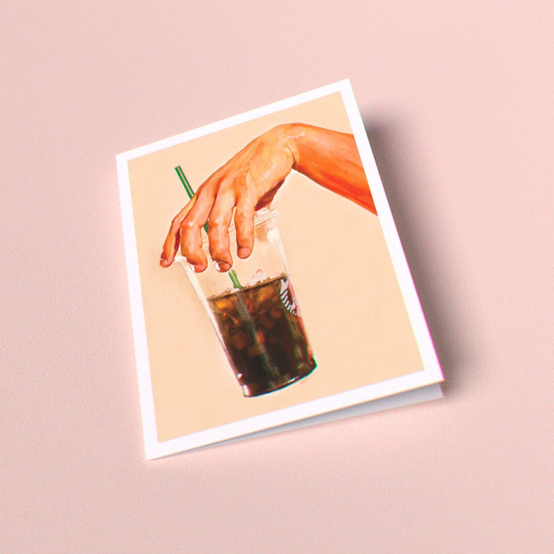 Iced Coffee Greeting Card (Single Card)