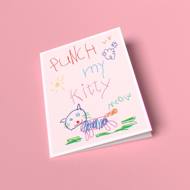 Punch My Kitty Greeting Card (Single Card)