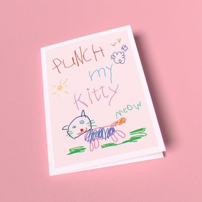 Punch My Kitty Greeting Card (Single Card)