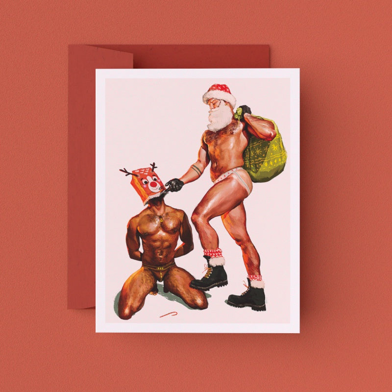 Santa & Ruldoph Greeting Card (Single Card)