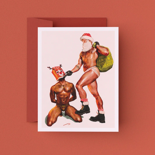 Santa & Ruldoph Greeting Card (Single Card)