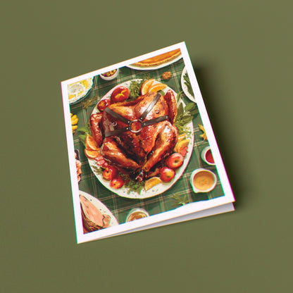 Turkey Dinner Greeting Card (Single Card)