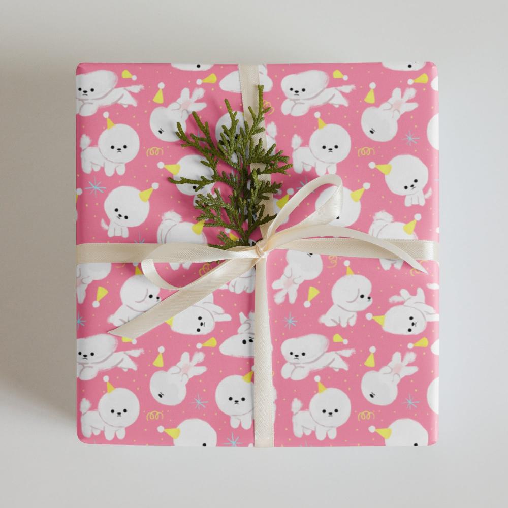 Bichon Dog Gift Wrap (3 Sheets)