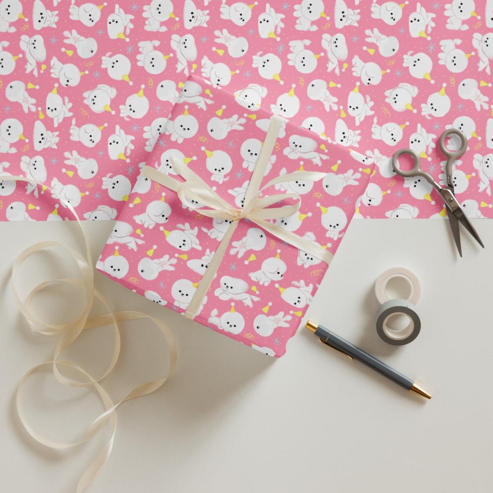 Bichon Dog Gift Wrap (3 Sheets)