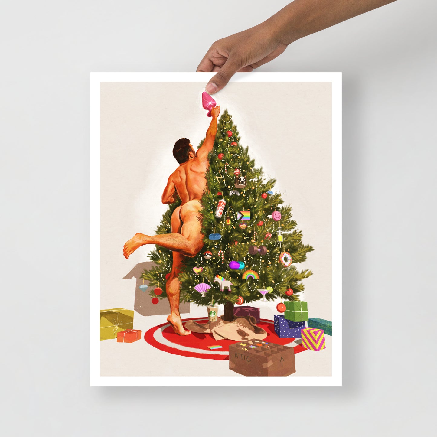 Gay Christmas Tree Holiday Print